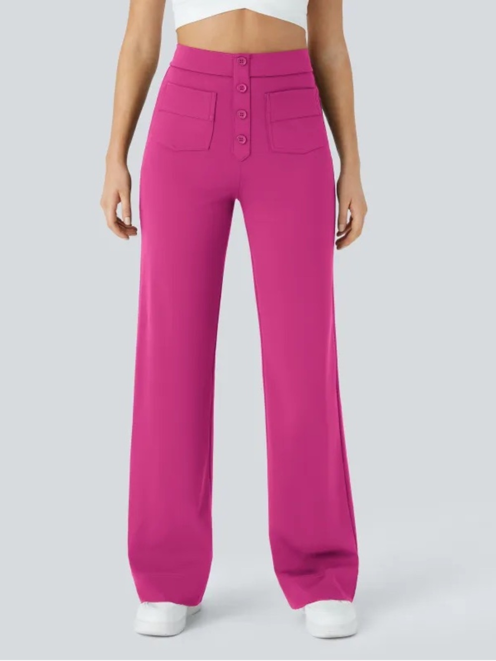 Halara High-Waist Wide-Leg Pants in Fuchsia - M